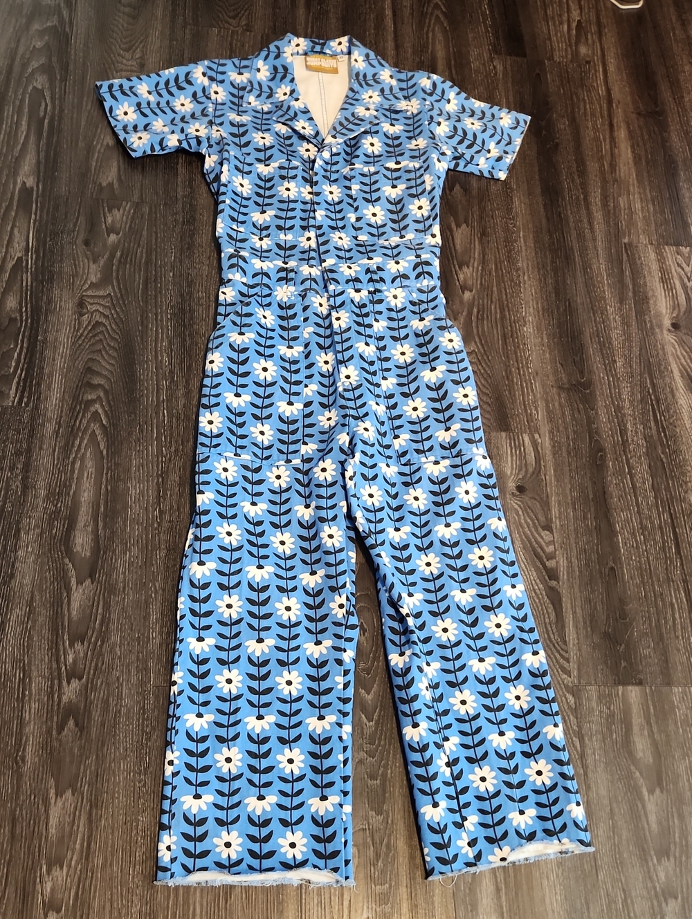 Big Bud Press Blue Blue and White Flower Jumpsuit XS